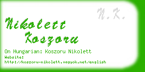 nikolett koszoru business card